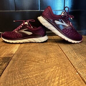 Brooks Women's Sneakers in Burgundy and White